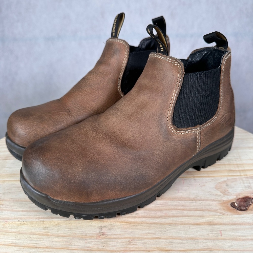 Avenger Foreman Romeo Work Boots Men 7.5 Brown Good Steel Toe Slip Resistant